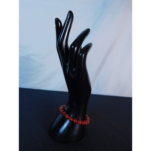 Carnelian Gemstone Bracelet Red Crystal Bead Stretch Unisex Energy Healing Jewel - Picture 7 of 12